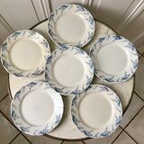 set of 6 flat plates in Terre de Fer K&G Lunéville model "Angèle" late nineteenth