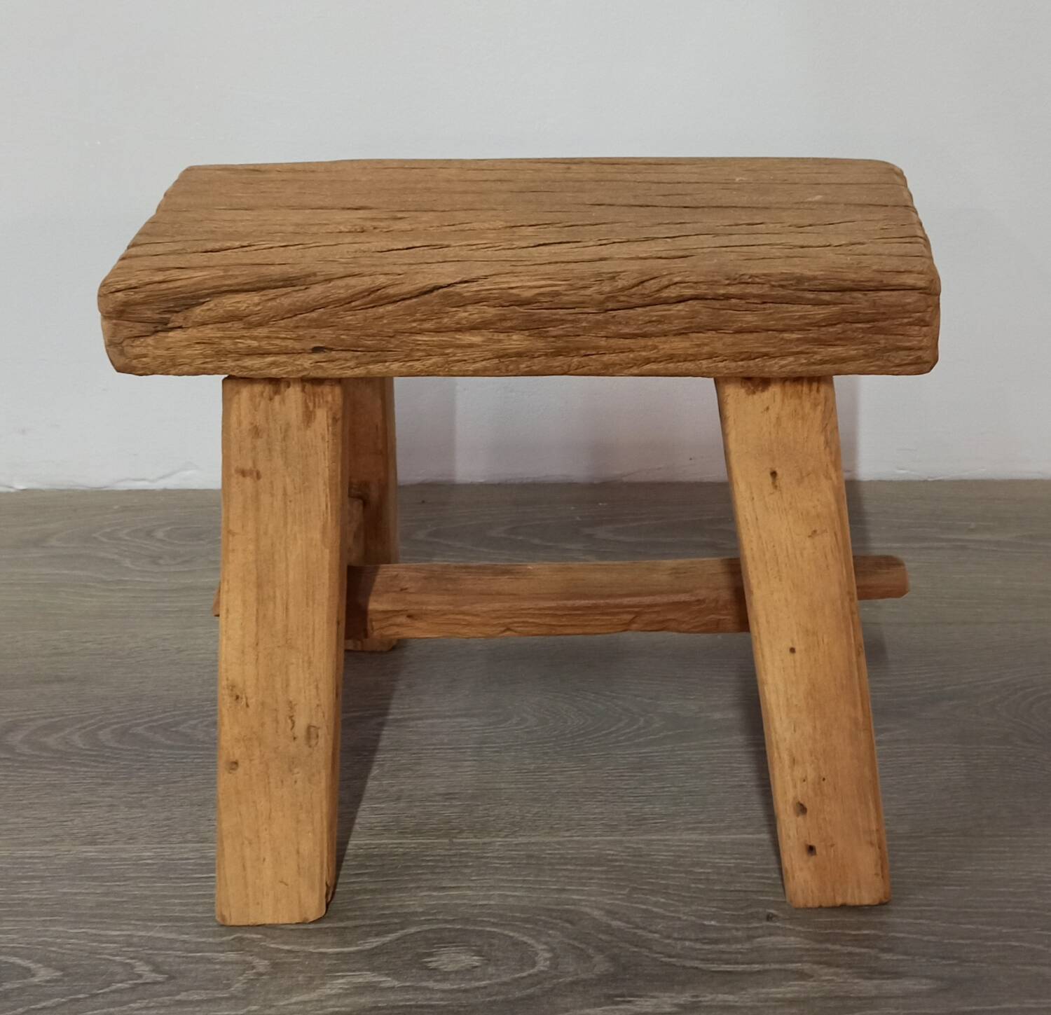 Small stool in antique wood