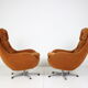 Set of two orange wing armchairs Interier Praha, Czechoslovakia