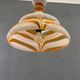 Italian art glass pendant lamp orange & white hand-blown chandelier, 1970s
