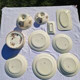 Clairefontaine earthenware plate and fruit bowl set, Saxe model