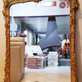 Antique Louis XVI mirror of large rectangular size to stand Golden frame