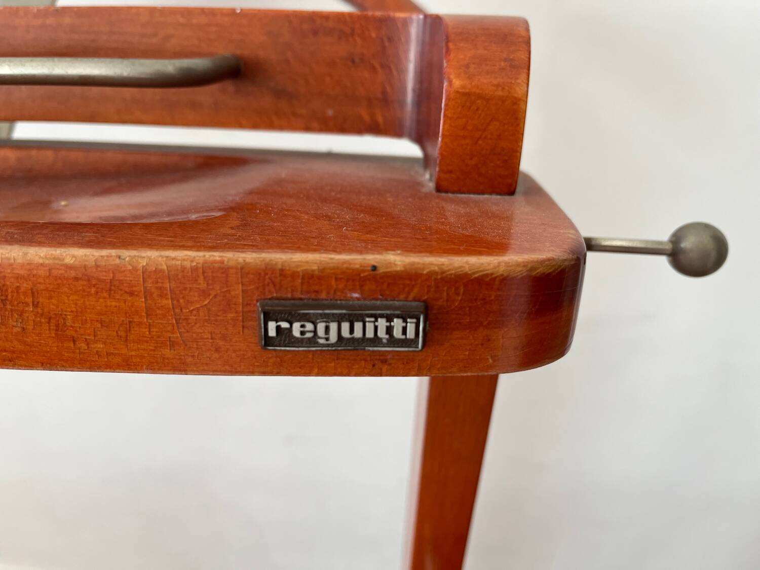 Fratelli REGUITTI mahogany valet with tie rack and trouser rack