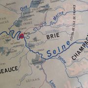 Vintage school map mdi FRANCE Normandy Paris Basin