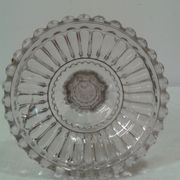 Bougeoir ancien en verre pressé-moulé fin  XIXe