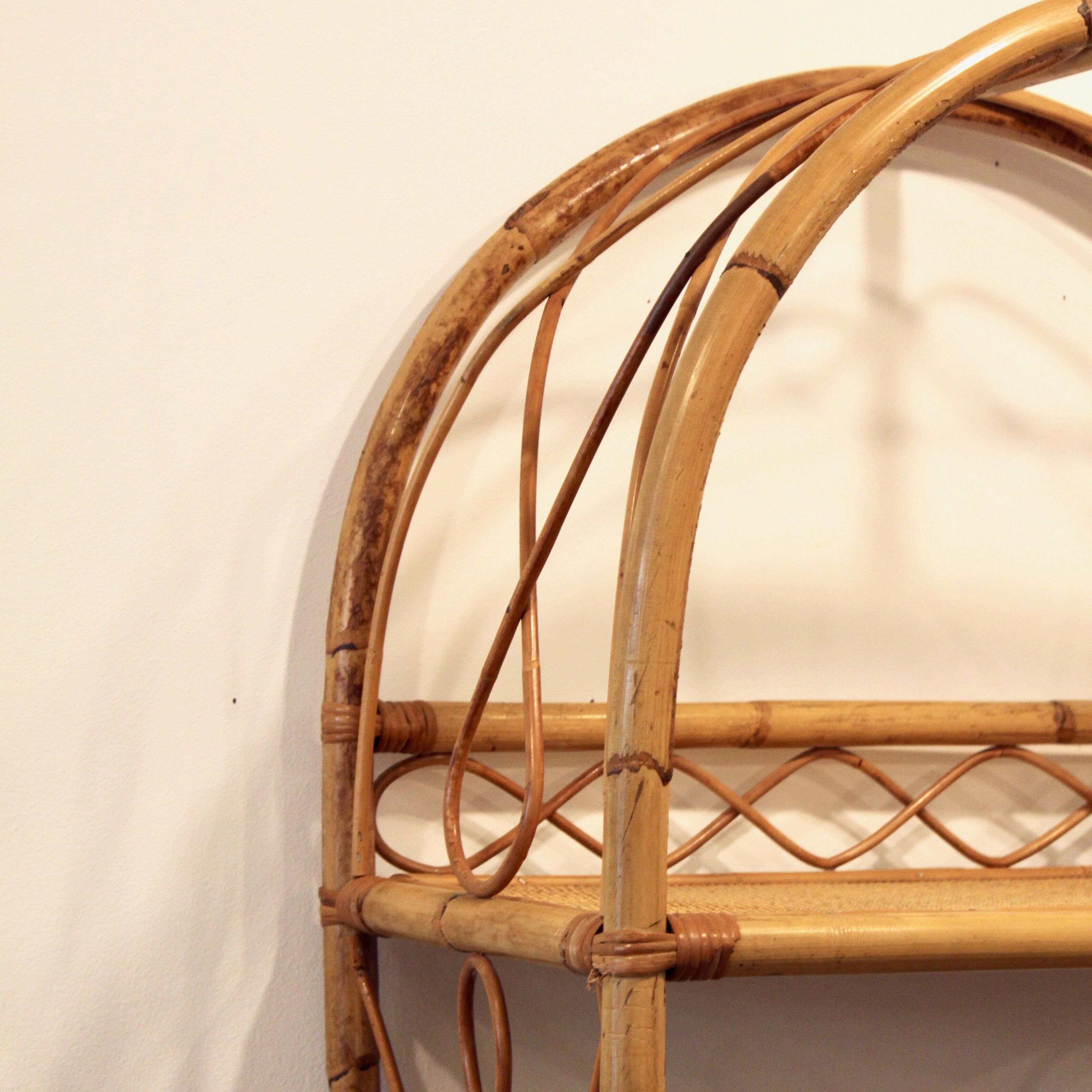 Rattan shelving unit 1970