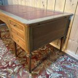 Bureau plat double de style Louis XVI en acajou à 8 pieds