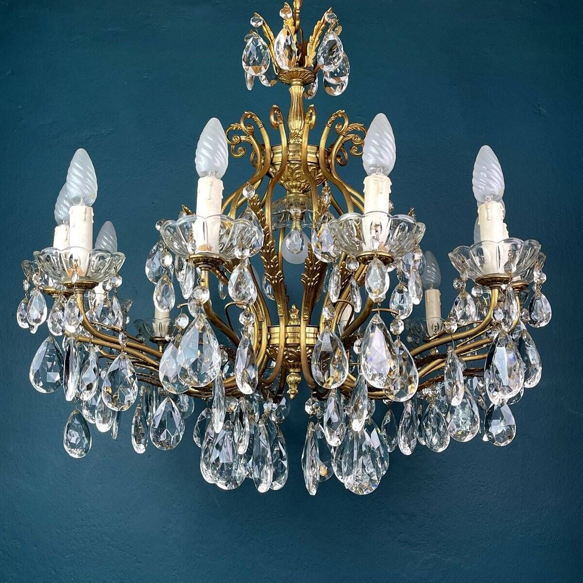 Large crystal chandelier, Italy, 1950s