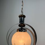 Italian chandelier by MAZZEGA in metal, wood and Murano glass 1970