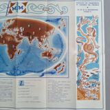 Poster of the Fleet of the company Courrier Maritime and map of the world
