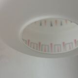 Vintage opaline glass pendant light with geometric design, 1960s Lunel style