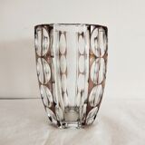 Large crystal vase cut in Val Saint Lambert lozenges