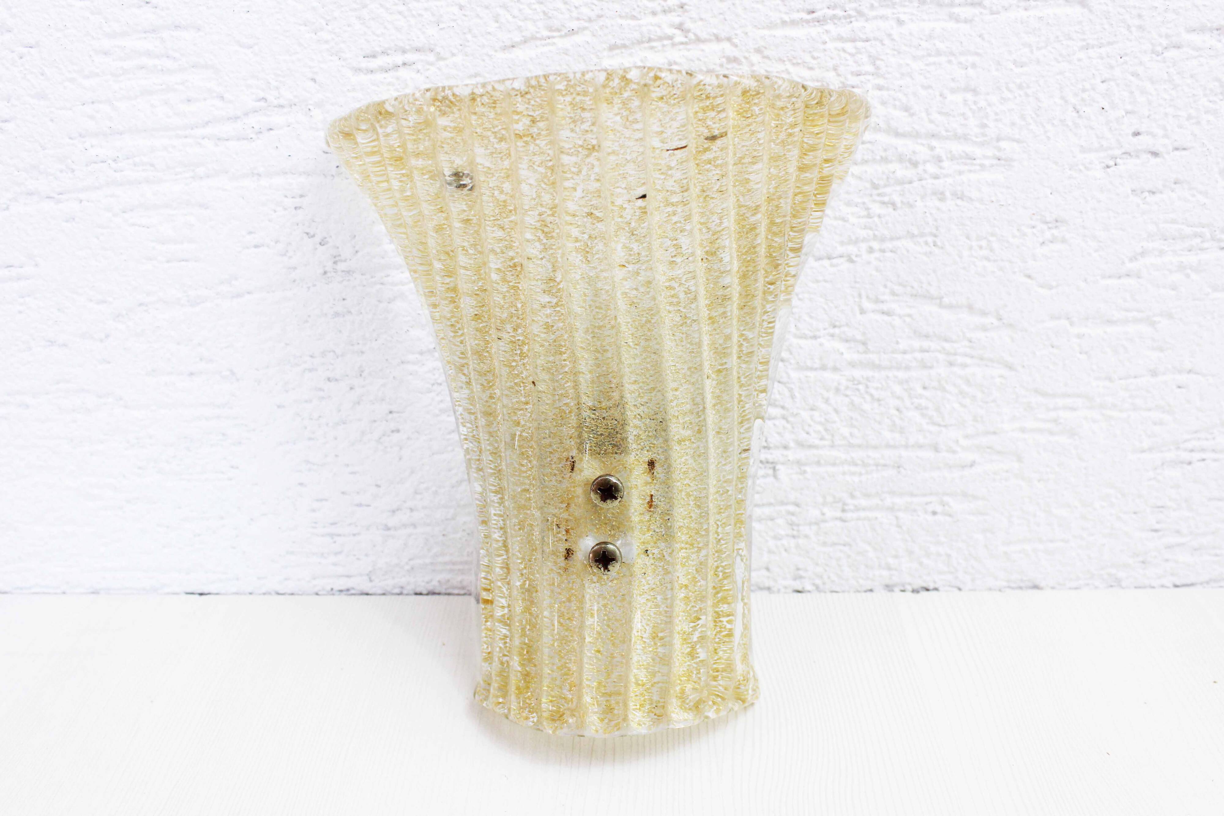 Gold glass wall sconce