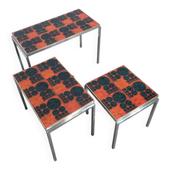 Trio de tables gigognes Space Age