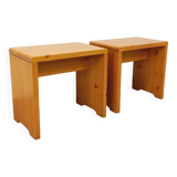 Pair of vintage Charlotte Perriand Les Arcs stools in pine from the 60s 70s