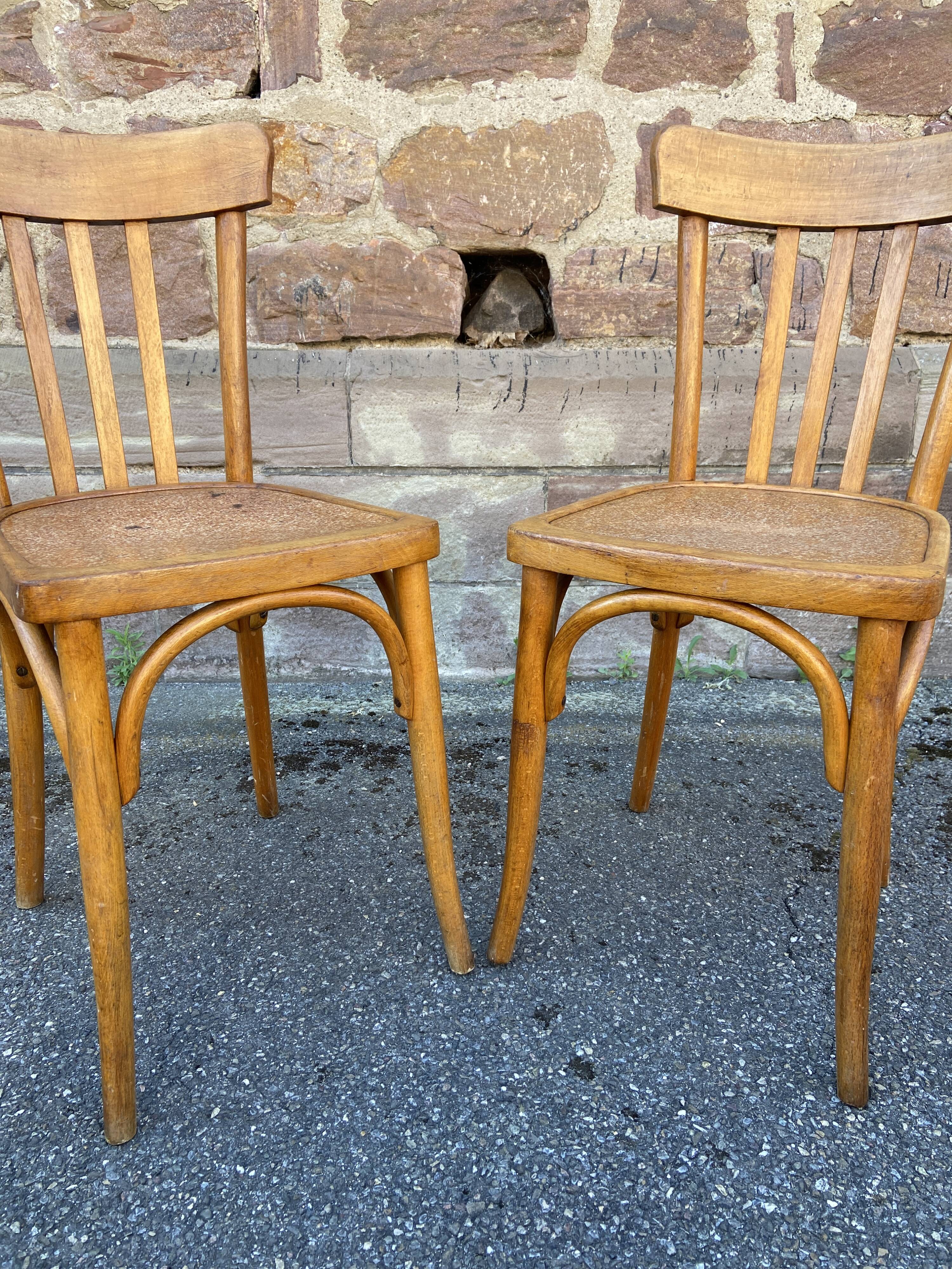 Pair of 1950s bistro cafe chairs