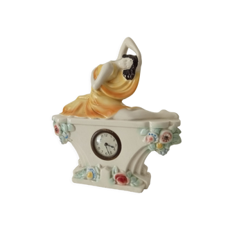 Horloge en porcelaine craquelée années 50/60