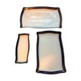 Series of 3 imperial porcelain trays Russia Kuznetsov