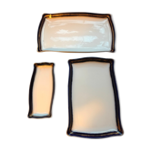 Series of 3 imperial porcelain trays Russia Kuznetsov