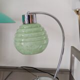 Chrome and speckled opaline lamp from Clichy