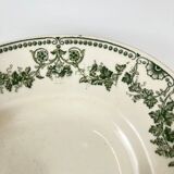 Oval plate model "Champagne", Badonviller, green