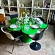 Wood and metal Tomotom table in green by Bernard Holdaway, 1960