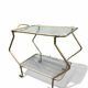 Italian mid-century 1960s brass rolling bar cart