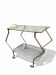 Italian mid-century 1960s brass rolling bar cart