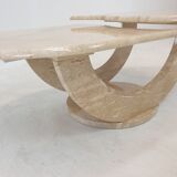 Italian travertine coffee table, 1980s