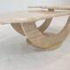 Table basse italienne en travertin, années 1980