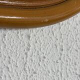 Vintage mirror 1960 apple rattan wicker bamboo - 32 x 33 cm