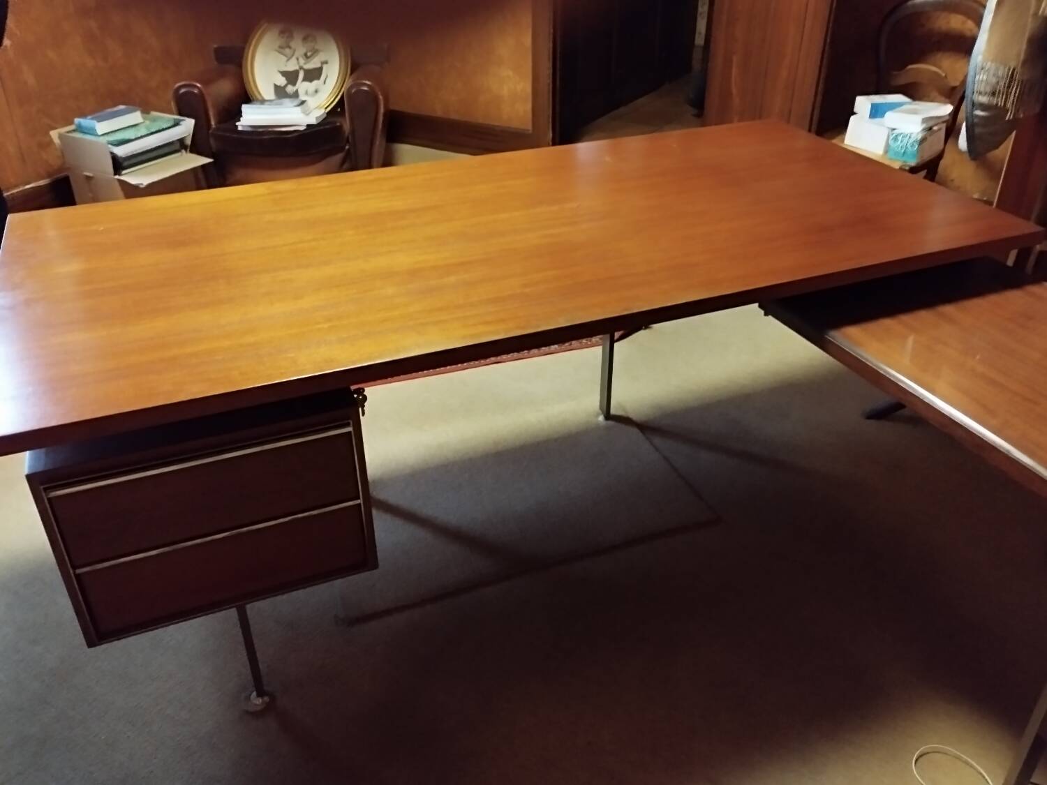 Vintage teak desk by Alain Richard