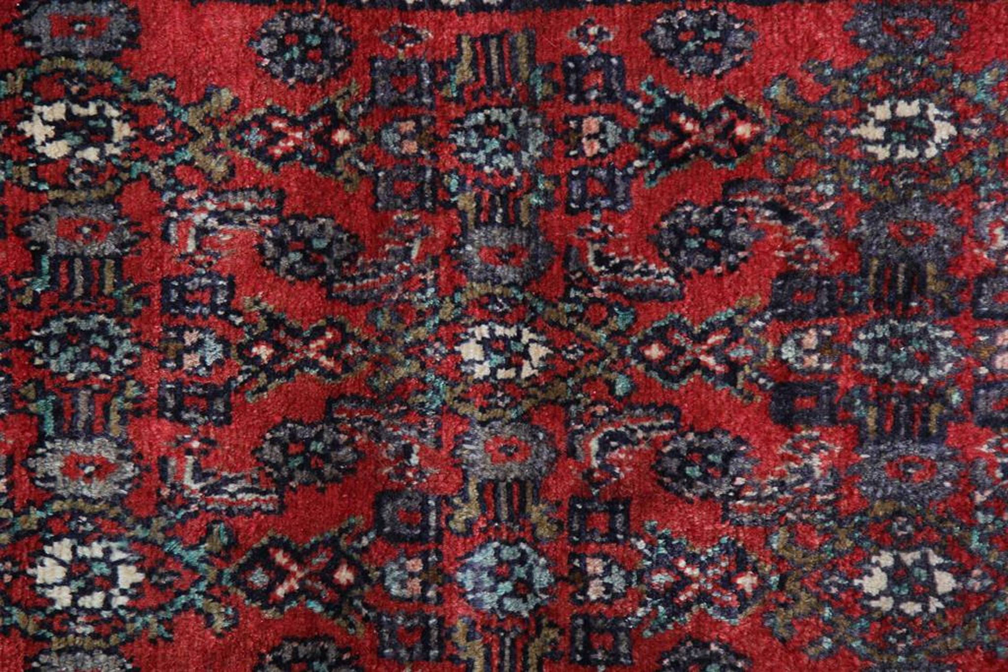 Tapis couloir oriental long, vintage Herati en laine tissé à la main, 85 x 420.