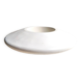 White resin planter in saucer shape - futuristic movement