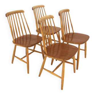 Set de 4 chaises scandinave en teck "Pinnstolar", Nesto, Nässjö, Suède 1960