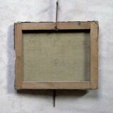 Nature table dead flower arrangement with vase triangular signed G.Grenthe years 30