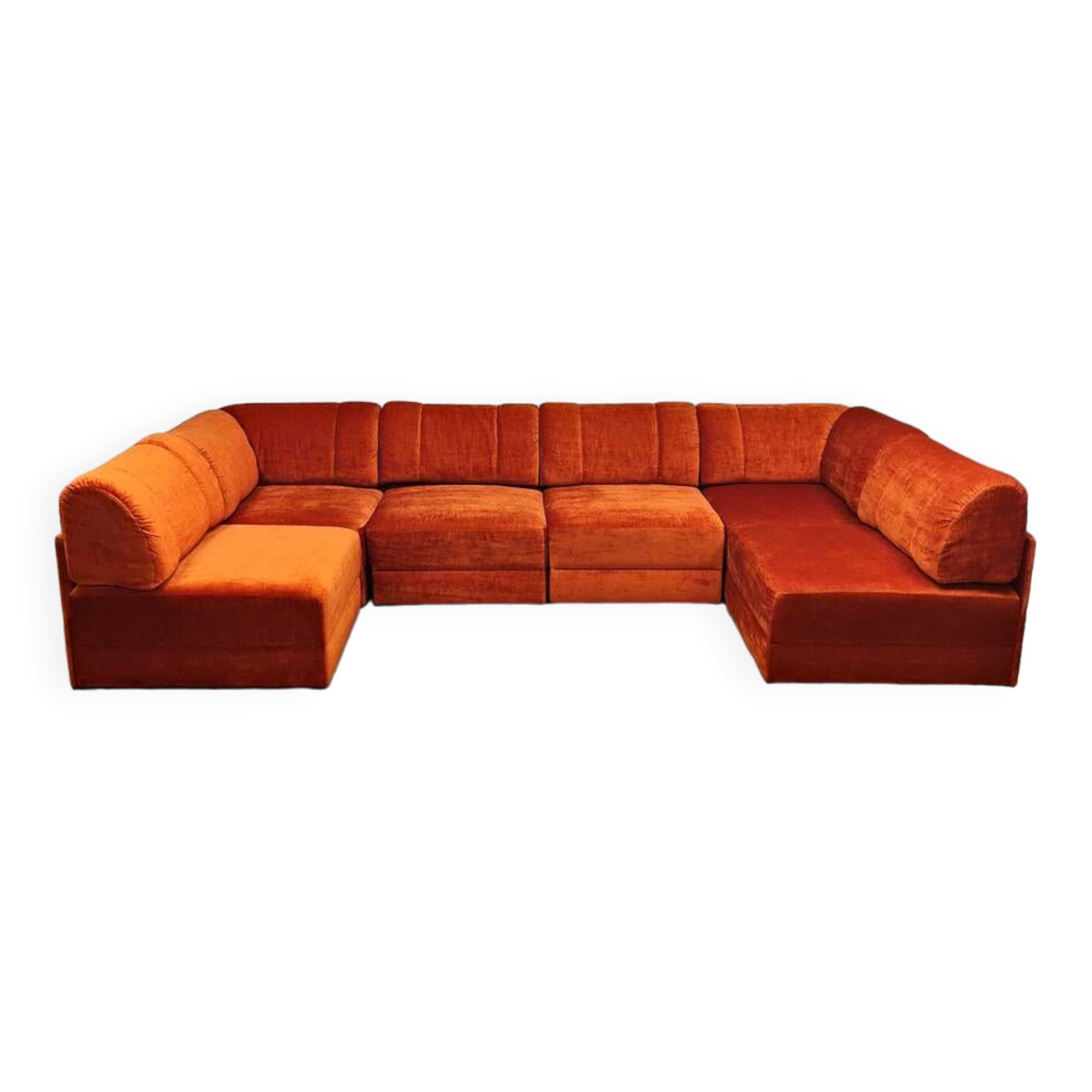 Vintage design modular sofa 'Burnt orange'