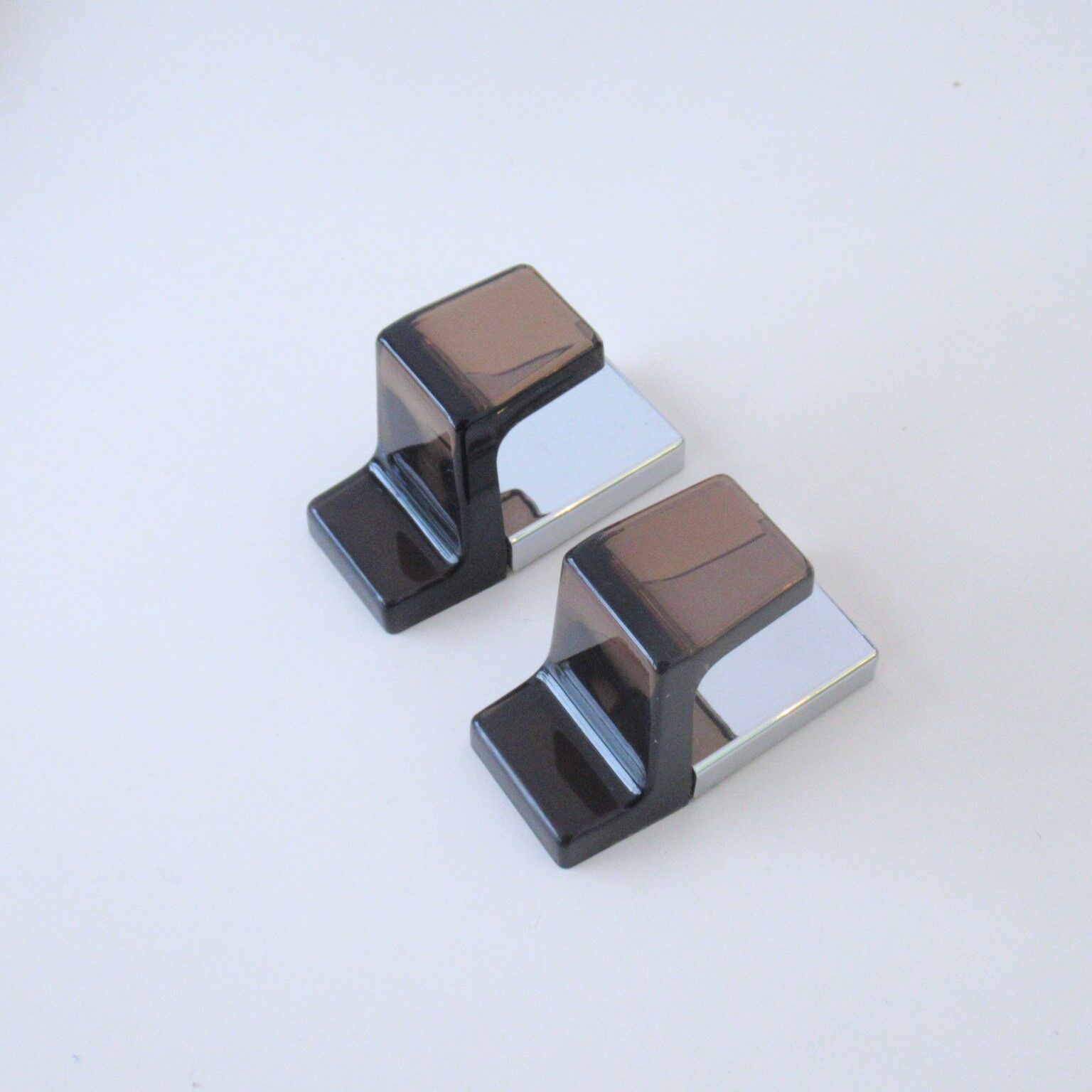 Pair of plexiglass hooks 70s/80s