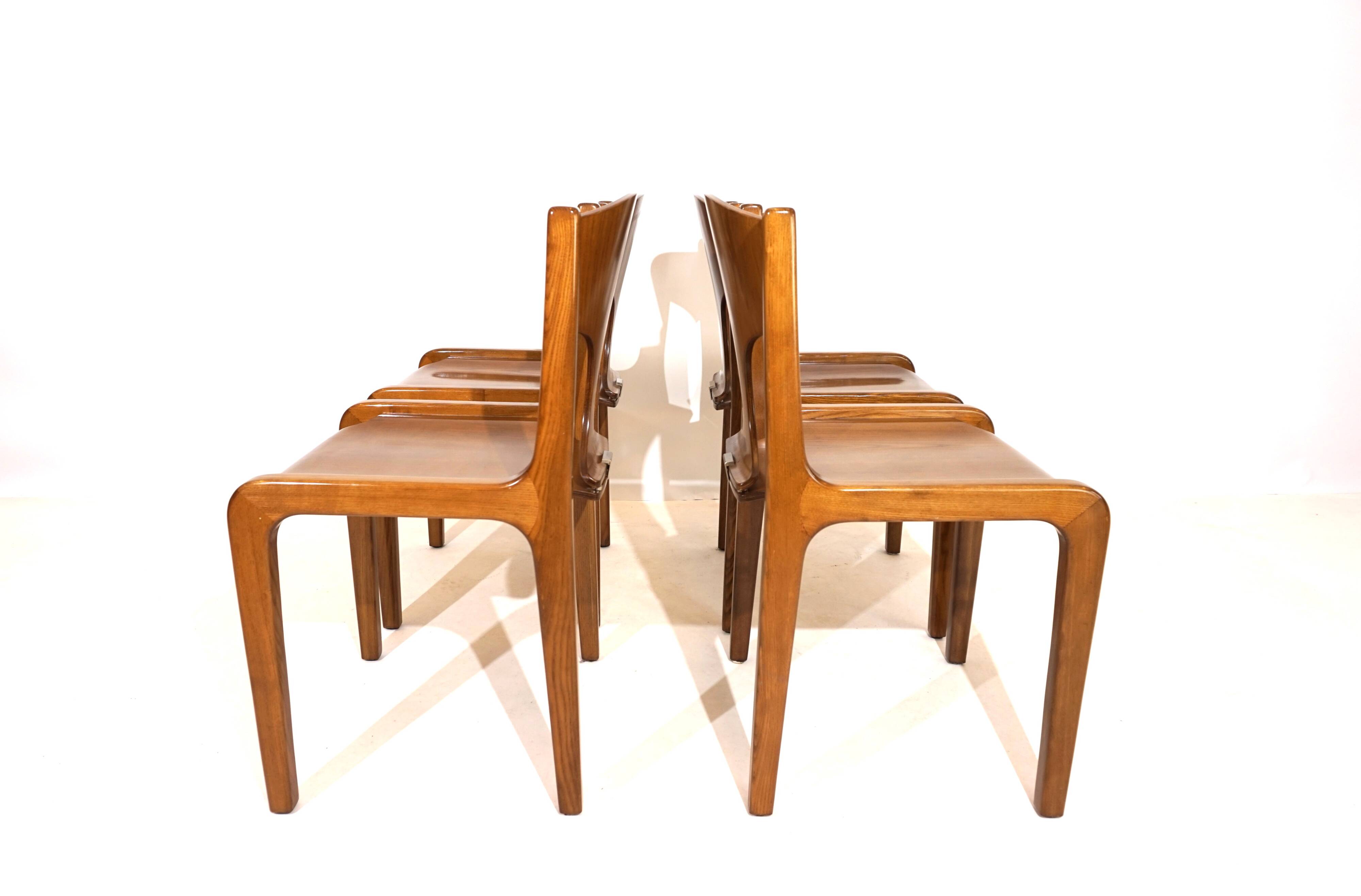 Pozzi dining chairs set of 4 by Augusto Savini