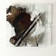 ashtray abstract painting in melted glass, around 1970