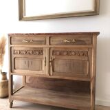 Buffet / Desserte en bois massif vintage, style Art Déco