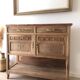 Vintage solid wood sideboard / serving trolley, Art Deco style