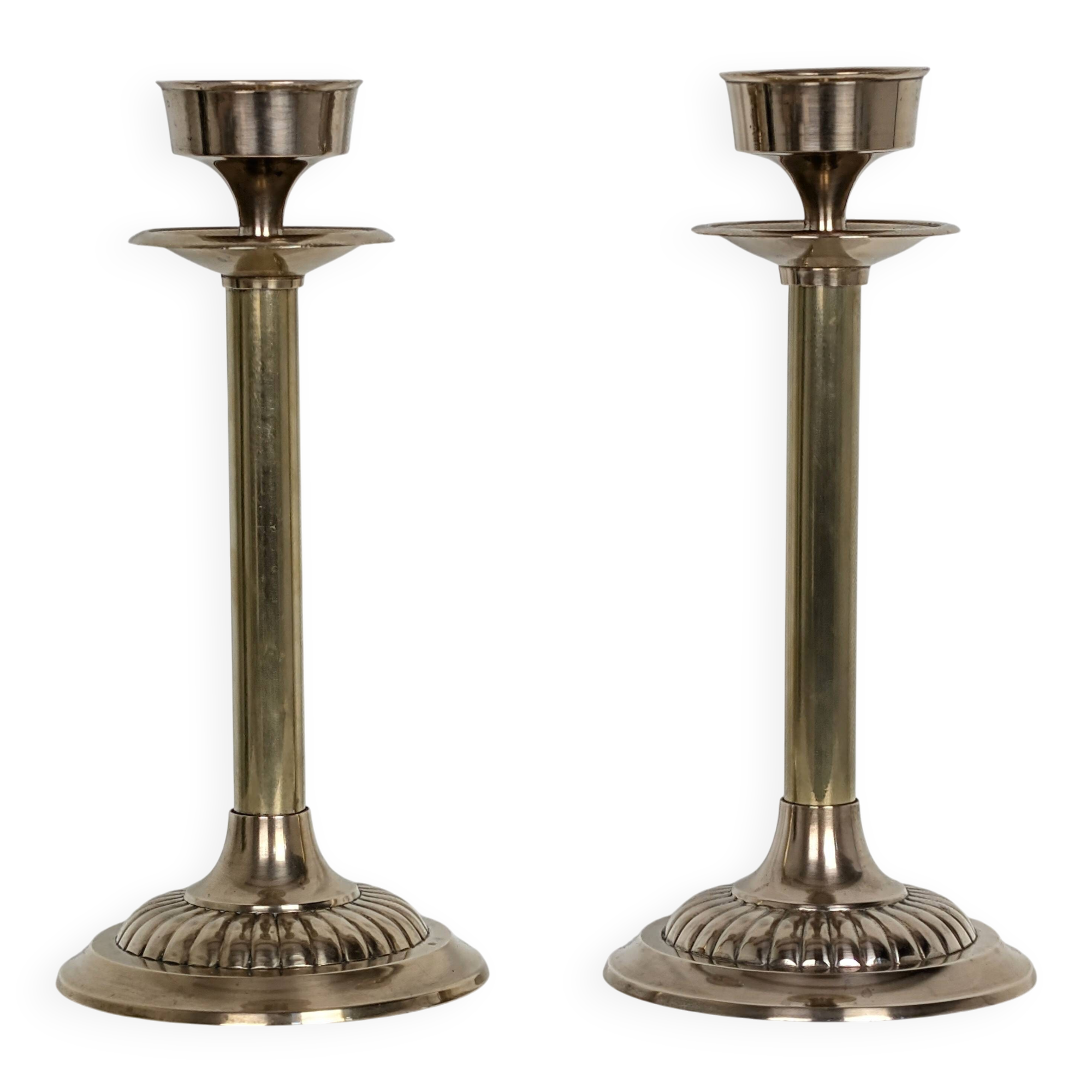 Pair of brass candlesticks