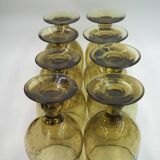 Biot green stemmed glasses