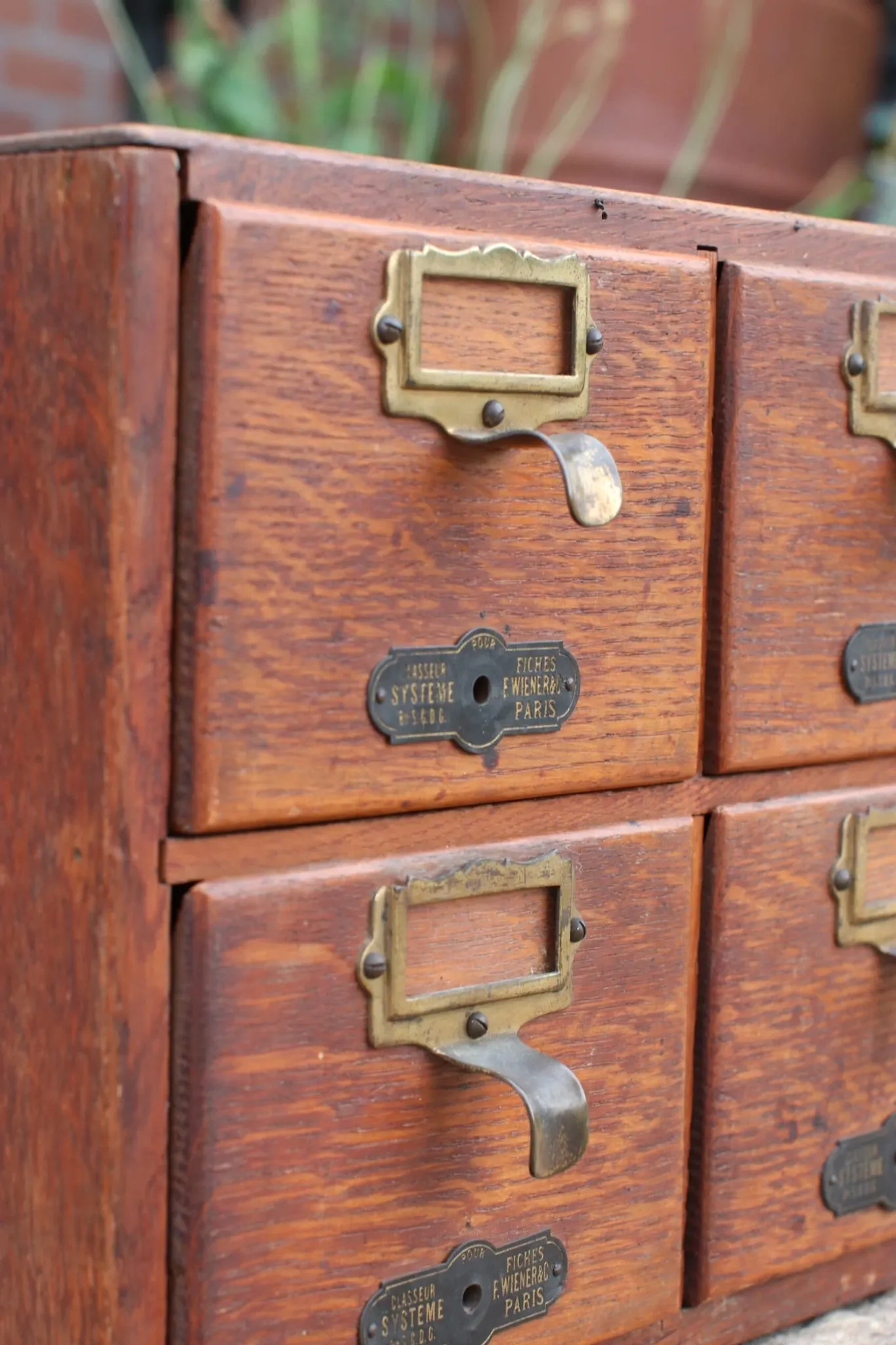 French oak card index cabinet with four drawers – circa 1910