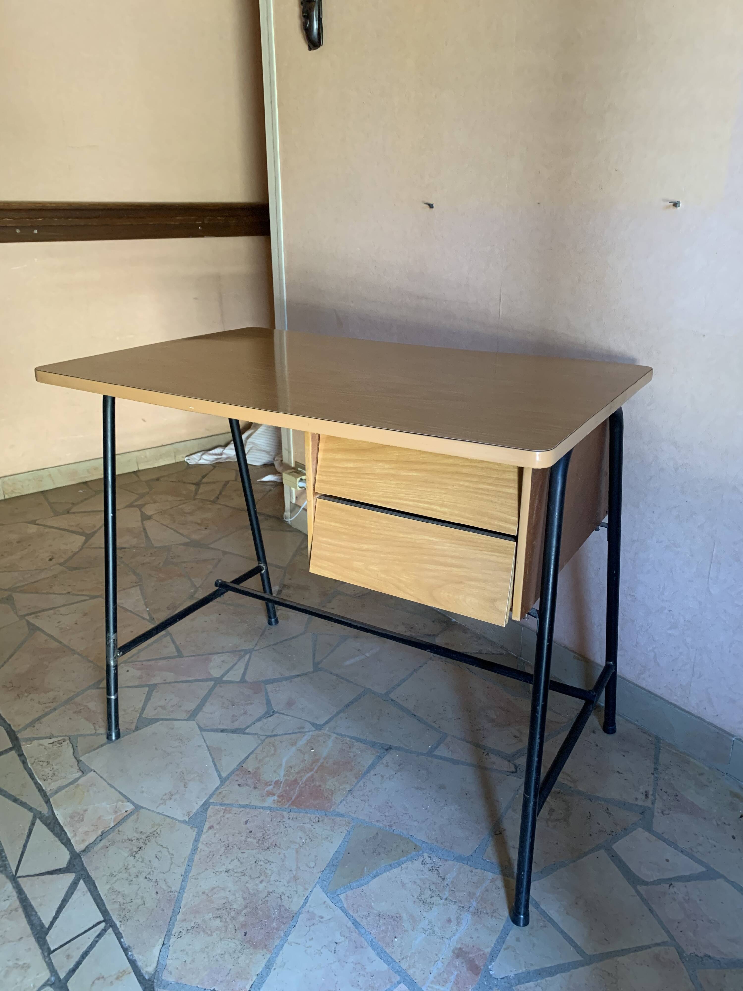Brown Formica desk