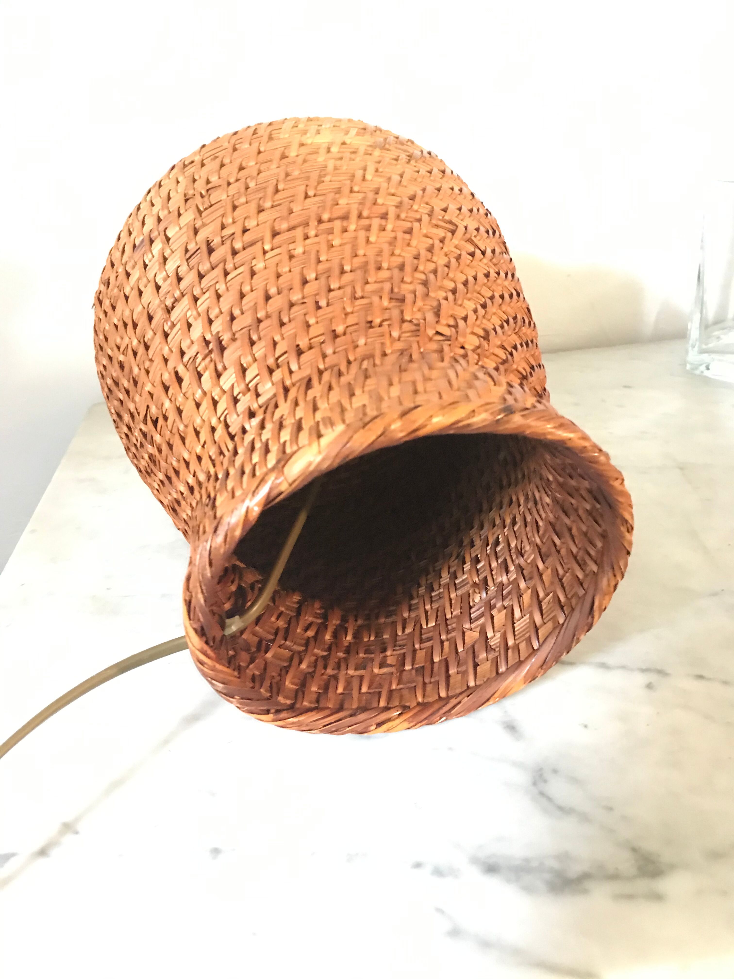 Vintage rattan lamp foot