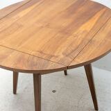 Folding walnut coffee table from the 1950s, Czechoslovakia