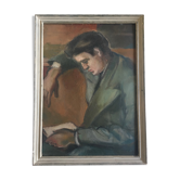 Portrait homme qui lit, 1943 huile sur panneau