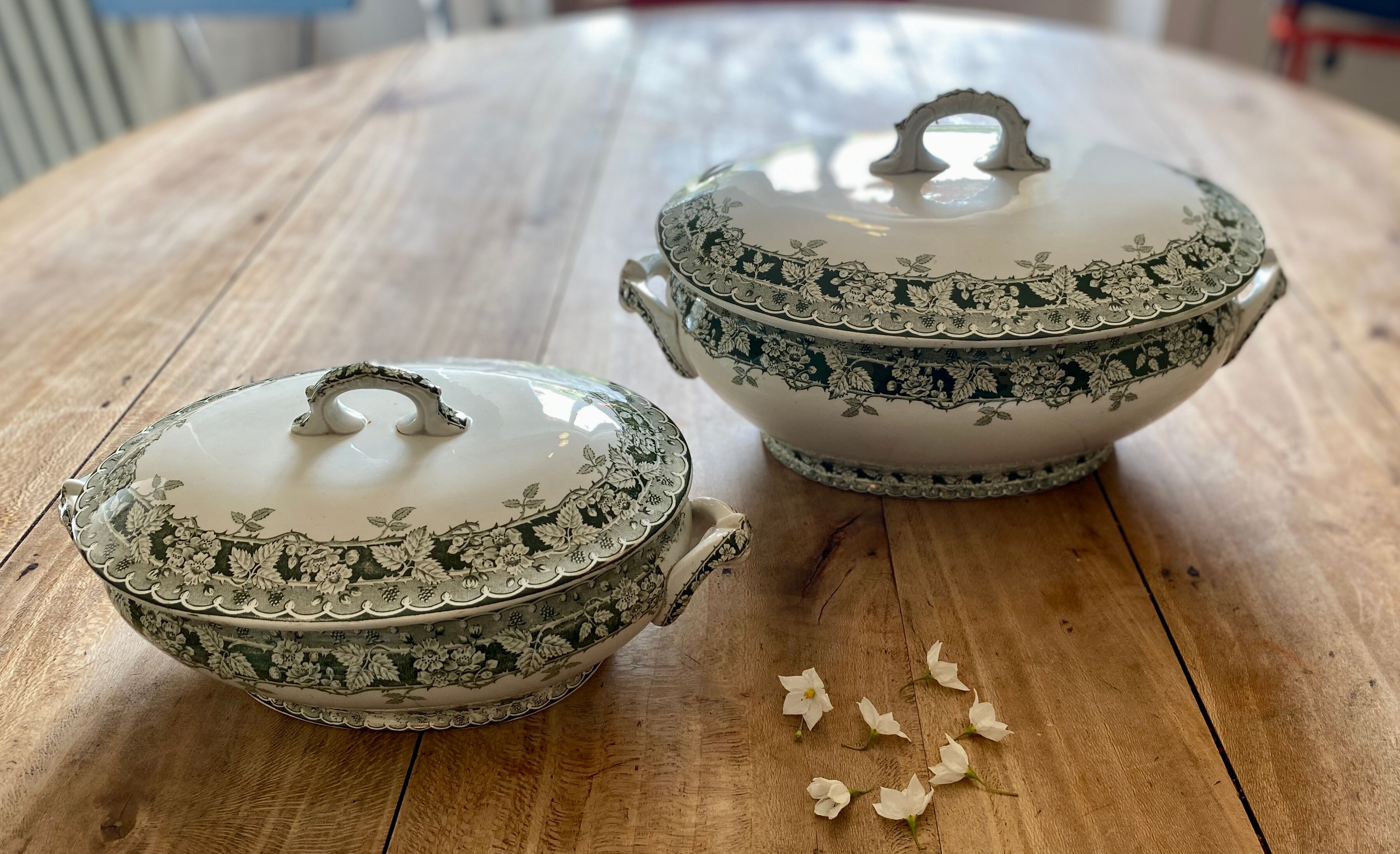 Large old tureen in iron earth, model Murier de Saint amand